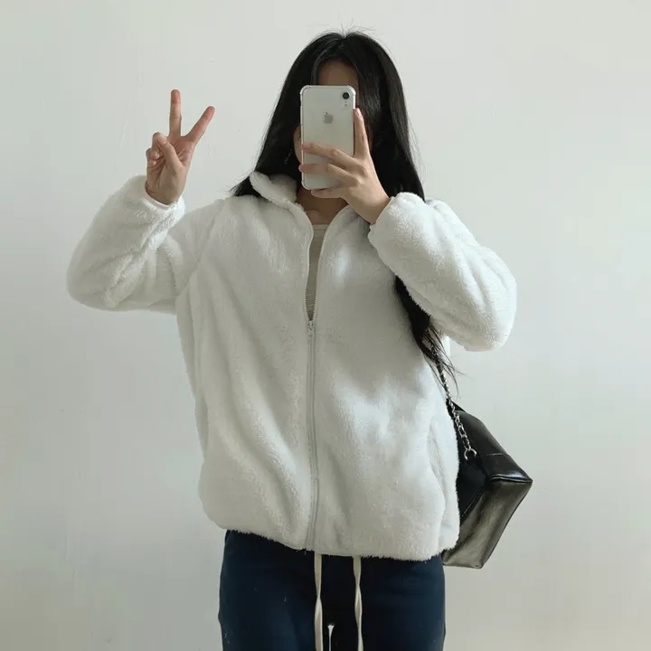 [7COLOR] 웬디 스탠다드 후리스 집업 / 하이넥 포근 퍼 루즈핏 2사이즈 커플룩 상세 이미지 5