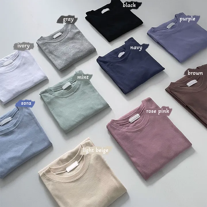당일출고 [무조건2장드려요!!] 쫀쫀 라운드넥 긴팔 티셔츠 10color 상세 이미지 3
