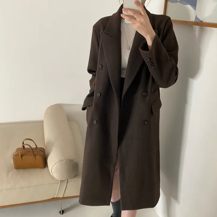 플룻 코트 봄코트 롱코트 하객룩 울코트 상세 이미지 34