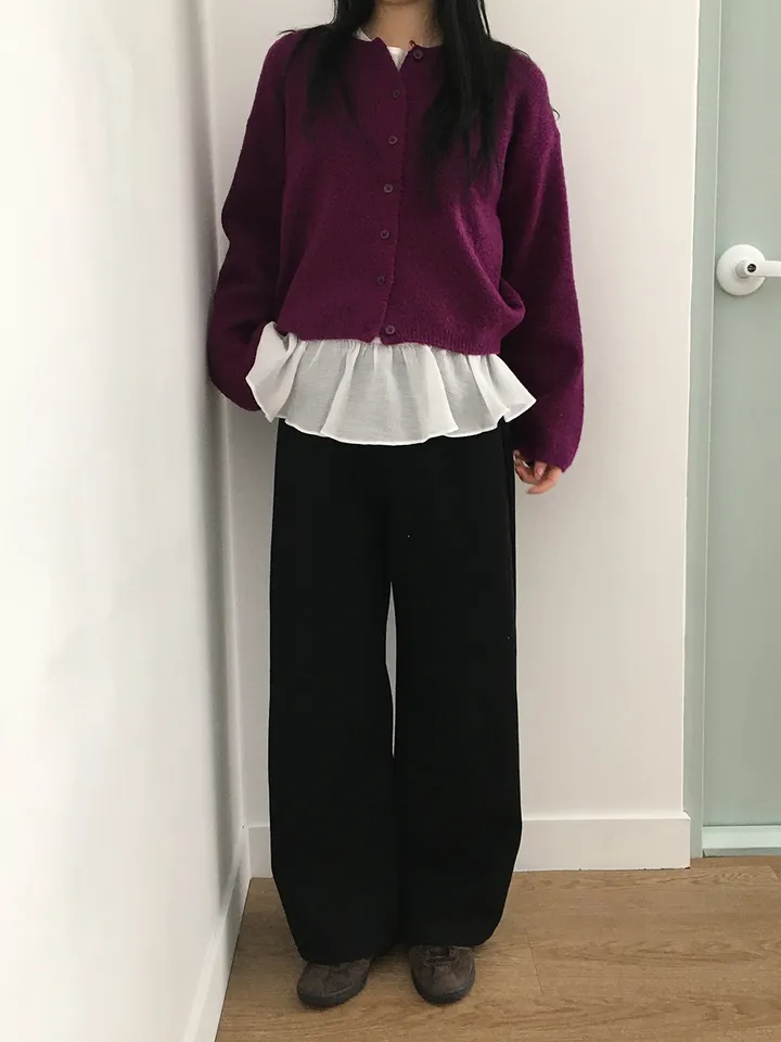 MD픽💜 엘가 라운드 세미크롭 니트 가디건(9color) 상세 이미지 19