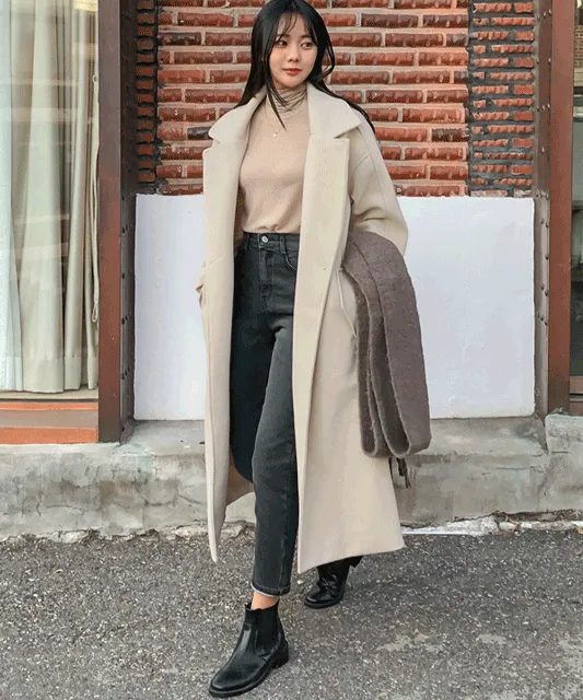 [HOT🔥/주문폭주🚚/하객룩💐] 클래식 더블 버튼 스트랩 롱코트 (3color)