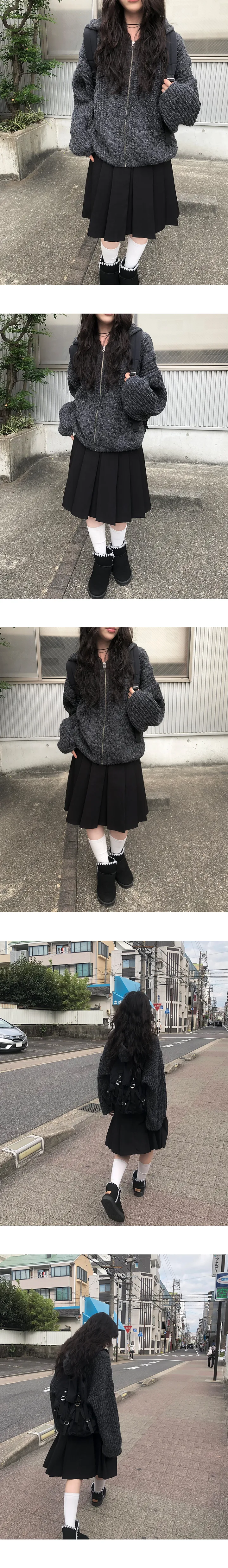 [도톰/아방핏🖤] 아눌 꽈배기 후드 니트 집업 (6color) 상세 이미지 13