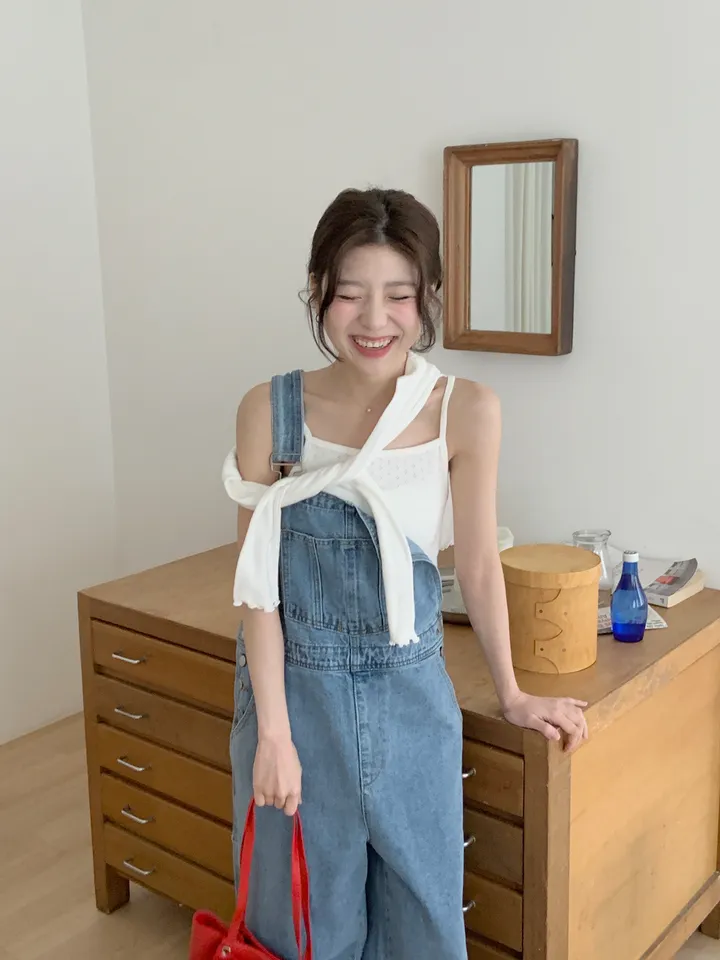 [레이어드/set] 엘린 펀칭 니트 나시 가디건 세트 / 봄 여름 레이어드 프릴 크롭 상세 이미지 30