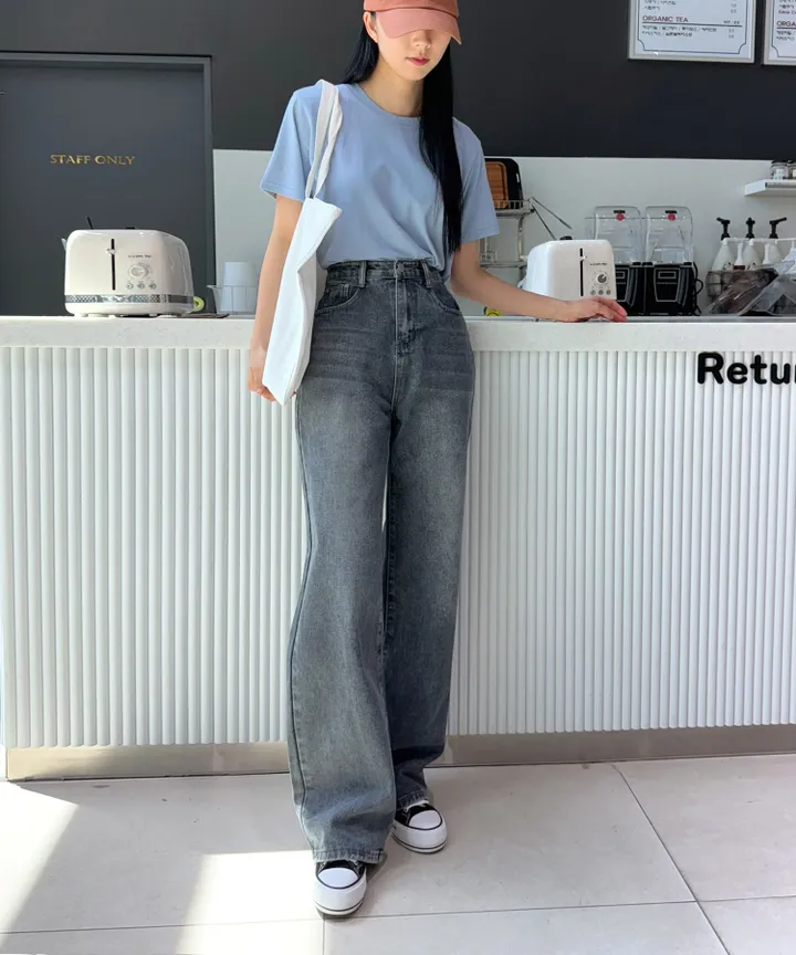 [3단기장/~2XL/6color/핫아이템]노수선와이드기획데님팬츠 상세 이미지 29