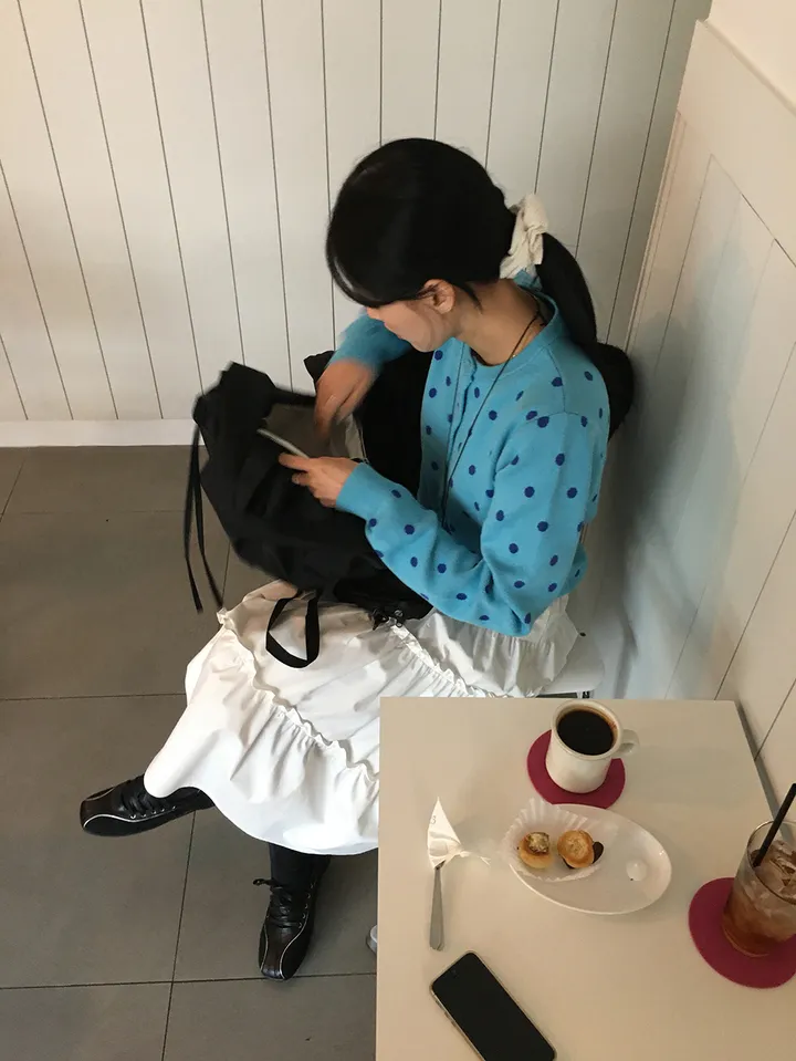 땡땡이 도트 가디건 (2color) 상세 이미지 2