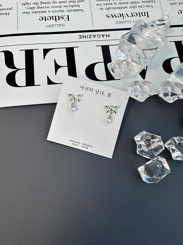 ❤[1,900원 오늘만🔥/당일]❤ 목걸이 귀걸이 집게핀 반지 리본 진주 발레코어 은색 금색 실버 골드 나비 하트 친구 생일 선물 학생 우정 커플 초커 목걸이 상세 이미지 28