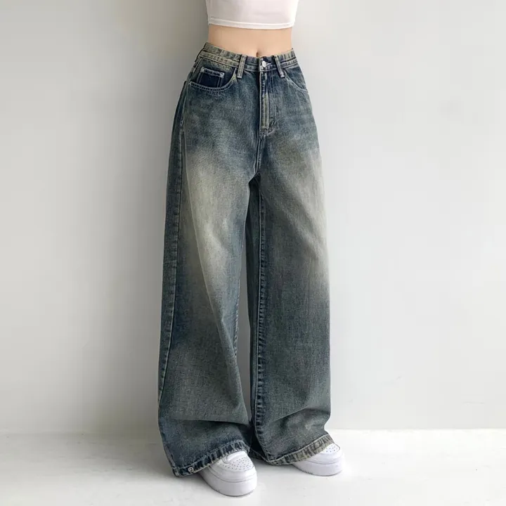 [모델소장🖤/기장선택/~XL] 페이블 3기장 힙 빈티지 워싱 하이웨스트 로우 밑단 스냅 조거 와이드 데님 팬츠 청바지 키작녀 키큰녀 남녀공용 사계절팬츠 빅사이즈 상세 이미지 22