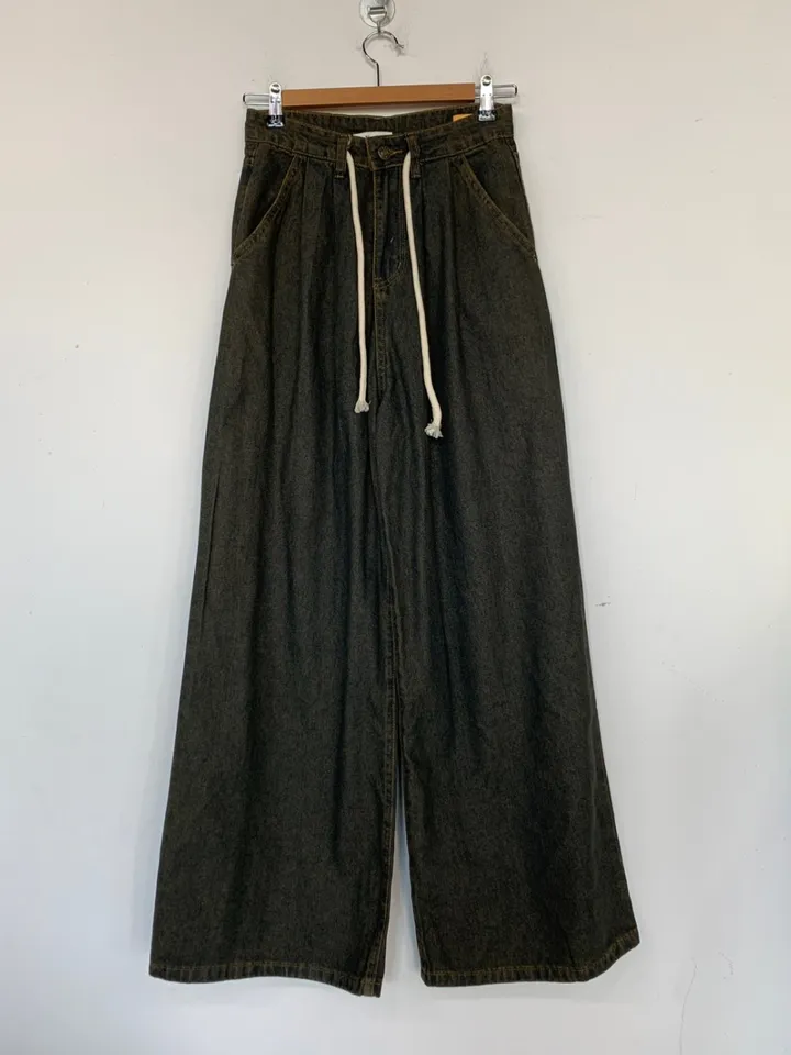 ⁎MADE [코디set/S~L] 치퍼 홀터 데님 크롭 뷔스티에 탑 나시 와이드 롱 생지 워싱 데님 청 팬츠 투피스 세트 <여행룩/힙/빈티지/인생샷!> 상세 이미지 41