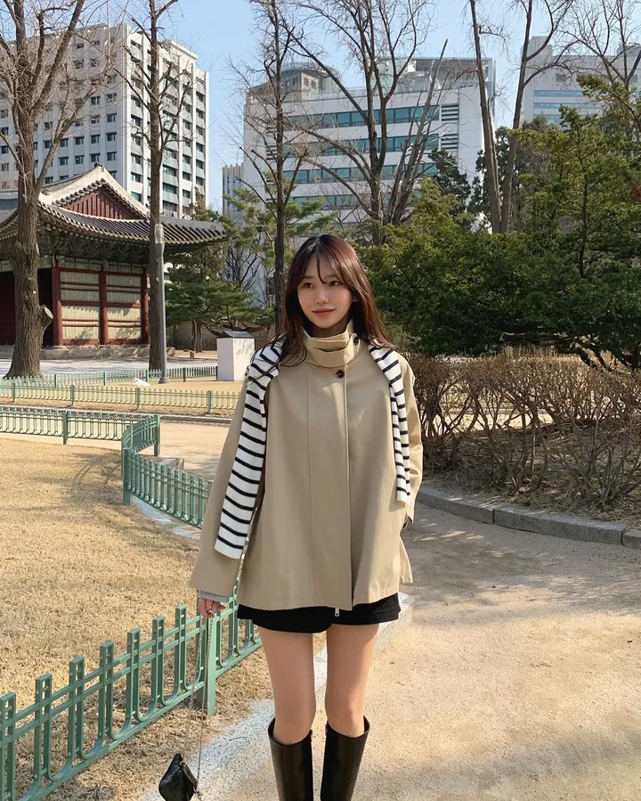 [*주문폭주!!/당일발송*] 파리 트렌치 케이프 하프코트 트렌치코트 트렌치하프 하프트렌치 코트 봄아우터 봄트렌치 절개트렌치 (1color) 상세 이미지 36