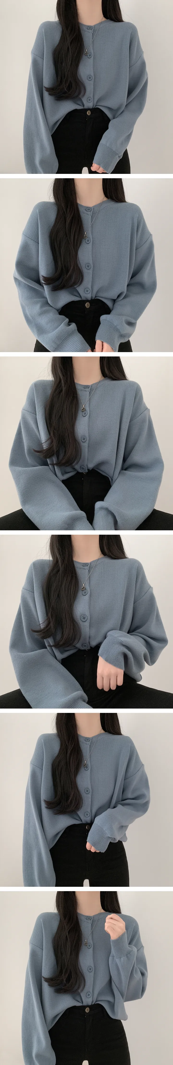 심쿵 단추 라운드가디건 [14color] 상세 이미지 5
