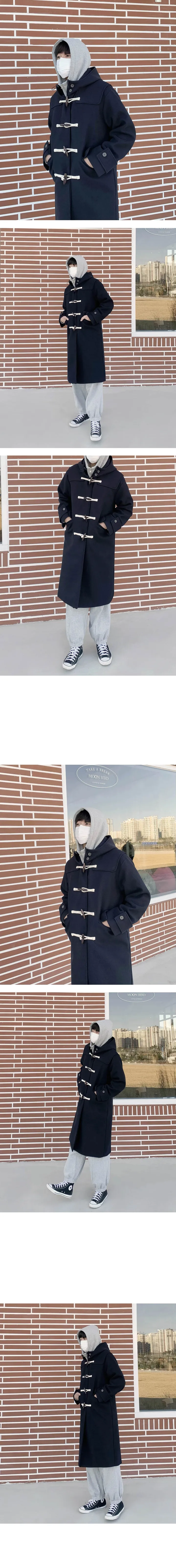 [MADE/울50%+누빔안감] 남녀공용, 라떼 후드 떡볶이 더플 롱코트(3 colors) 상세 이미지 22