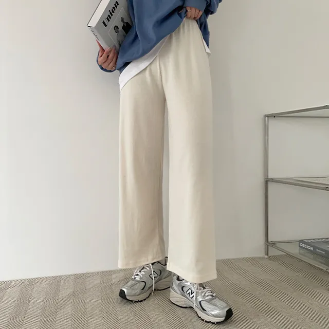 (키작녀,베이직,키큰녀) (기모선택가능!) 포시즌 밴딩와이드팬츠 트레이닝팬츠 4color 상세 이미지 19