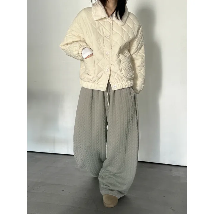 누빔🌡️[UNISEX/소장추천!]퀼트 블랭킷 웜업 케이블 포인트 윈터 루즈 와이드 트레이닝 팬츠(4color/5-7일 여유주문) 상세 이미지 66