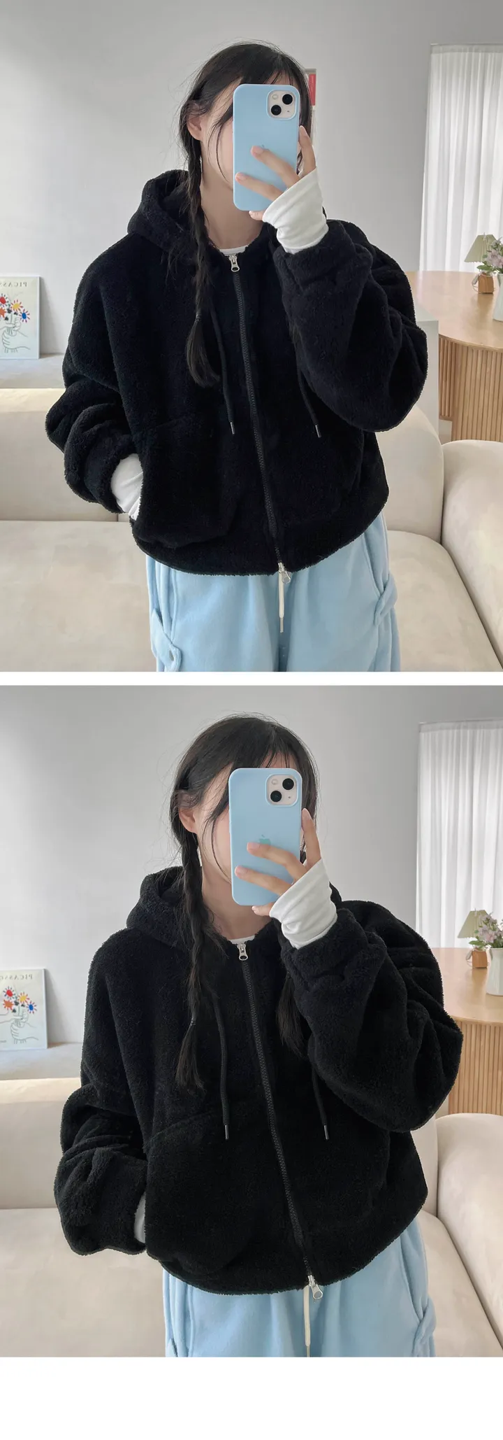[짱귀욤] 양털 폭닥폭닥 후리스 점퍼 후드집업 후드점퍼 플리스 자켓 양털점퍼 뽀글이자켓 상세 이미지 23