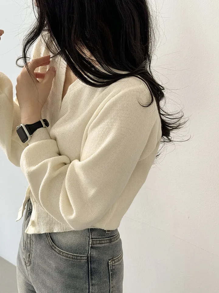 [팔뚝살커버!] 허리잘록~ 포근 브이넥 데일리 브이넥 아방핏 니트가디건 상세 이미지 3
