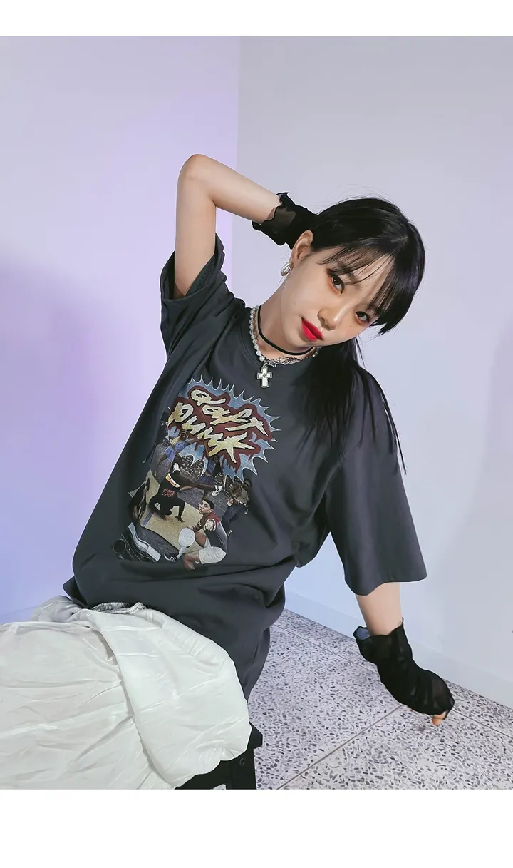 루즈핏 랫비 프린팅티셔츠 상세 이미지 3