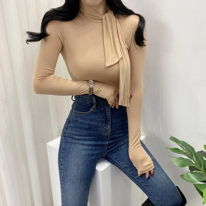 🚀당일발송🚀 [여성미가득] 럽럽 스카프 폴라 티셔츠 상세 이미지 28