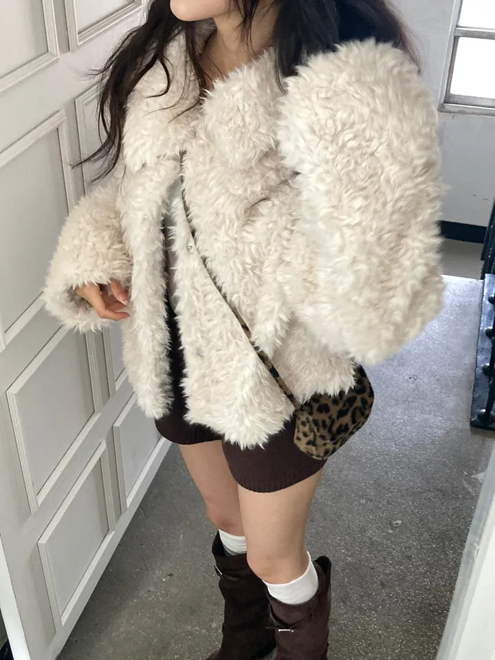 [leopard🖤/데일리 필수템!]루루 레오파드 피치 기모 호피 퍼 겨울 미니백 상세 이미지 12