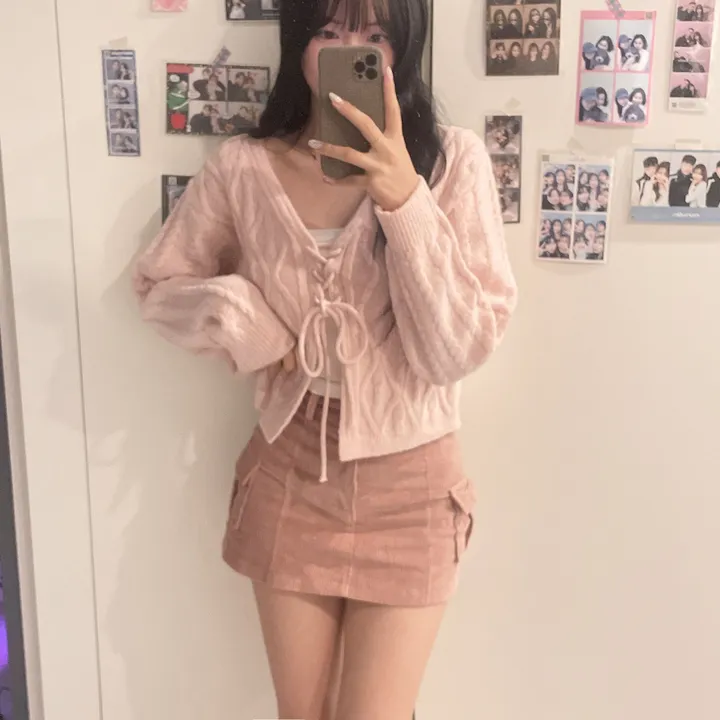 주문폭주🍓[3000장 돌파!!] 딸기우유 머금은 색감, 모아 울 꽈배기 리본 니트 가디건 상세 이미지 19