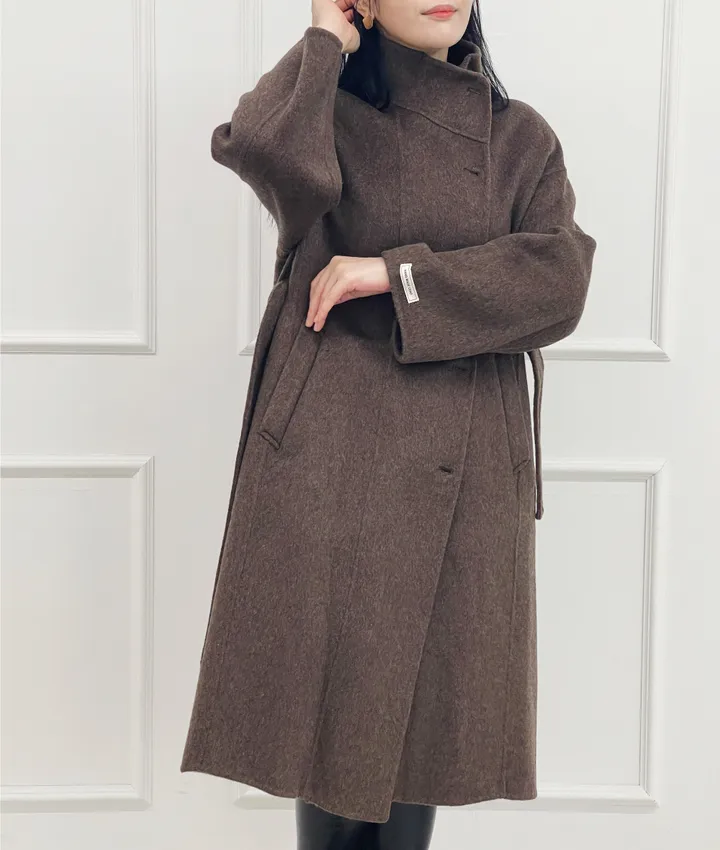 자체제작 원단부터 다른 엣지넥 양모 핸드메이드코트 빅사이즈 연말룩 하객룩 110까지 상세 이미지 25