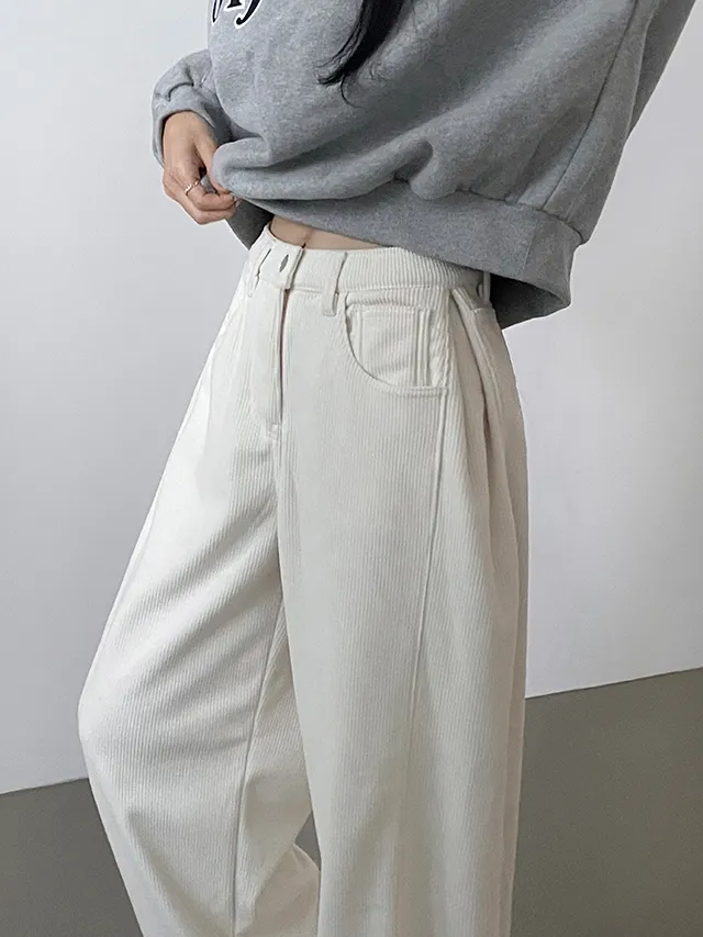 [한파대비/3기장~2XL!] 스냅버튼 융기모 코듀로이 골덴 폴딩 와이드팬츠 4color 상세 이미지 55
