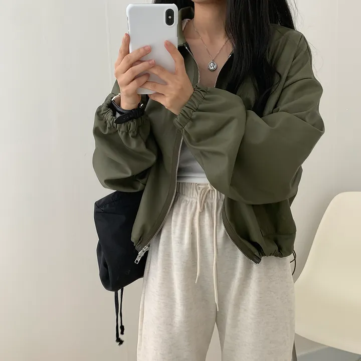 [ 봄신상 ]루즈핏 투웨이 레자 숏점퍼 상세 이미지 10