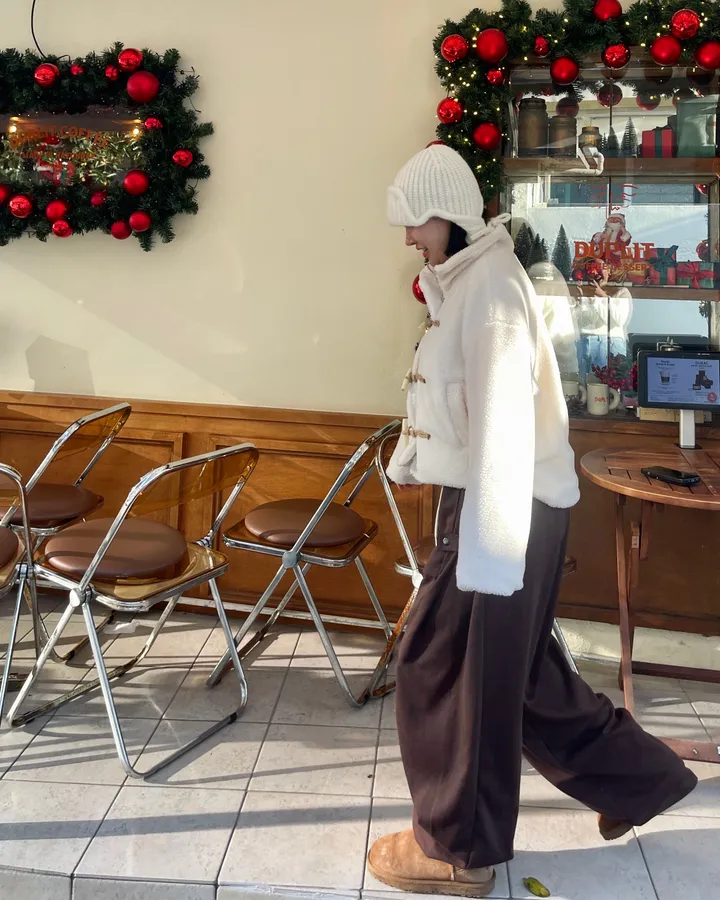 [겨울필수템⛄🤎] 뽀글 패딩 양털 떡볶이 코트 숏코트 후리스 점퍼 더플 이중 덤블 더블 누빔 자켓 [3color]💫 상세 이미지 12