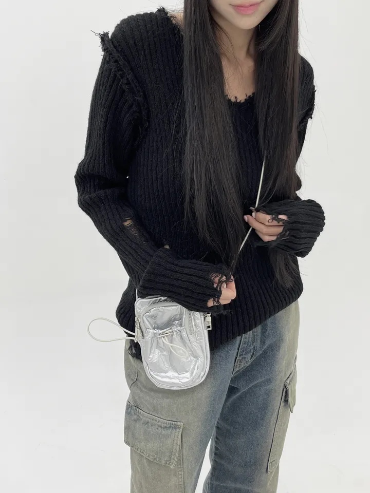 [3color]글로시 / 나일론 스토퍼 미니백 glossy mini crossbag (가벼운 데일리 가방 유니크 쁘띠 스트링 크로스백) 상세 이미지 8