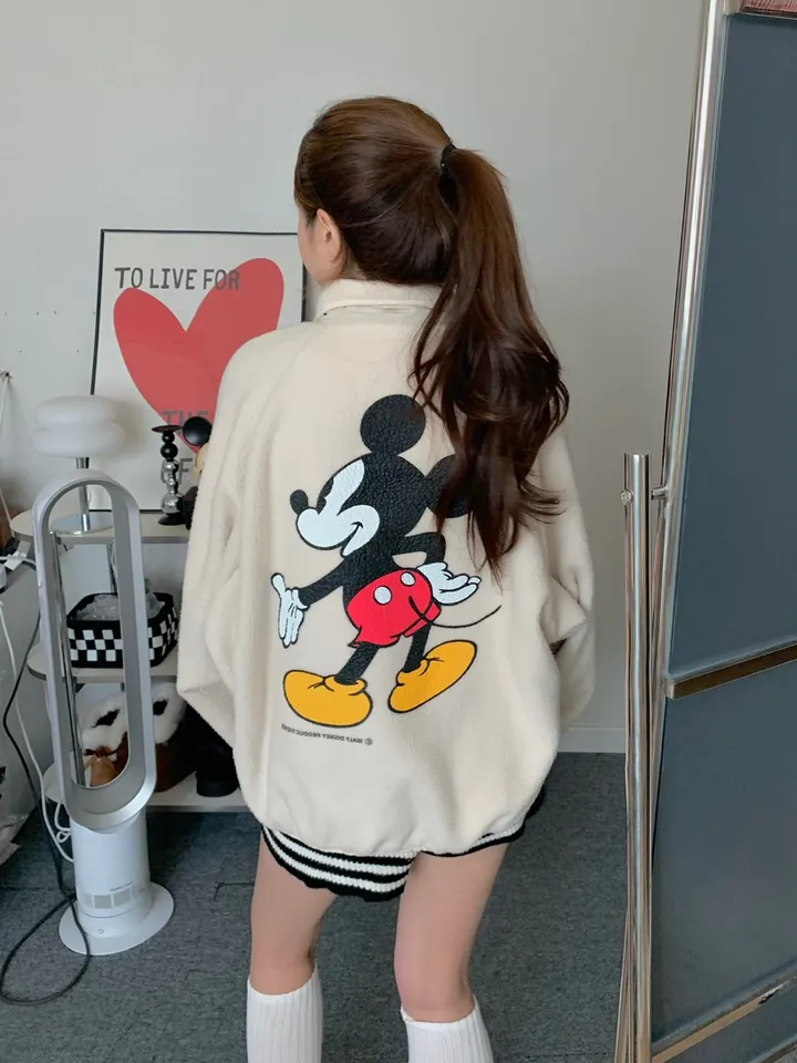 [🌠디즈니정품💭/남녀공용❤️/도링룩단독🤸] 미키 후리스 점퍼 미키마우스 캐릭터 뽀글이 집업 잠바 겨울 아우터 (3color) 상세 이미지 13