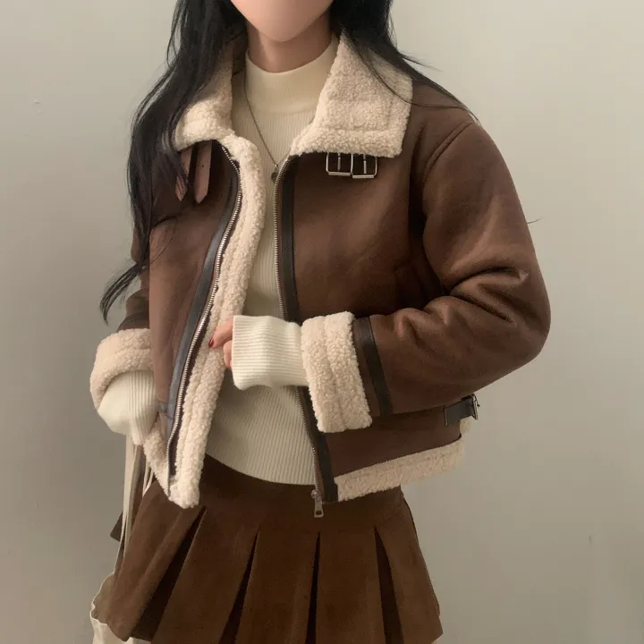 [이번주최저가!/🤎루즈핏] 샌드 양털 하이넥 크롭 무스탕 숏자켓 - 2color 상세 이미지 19