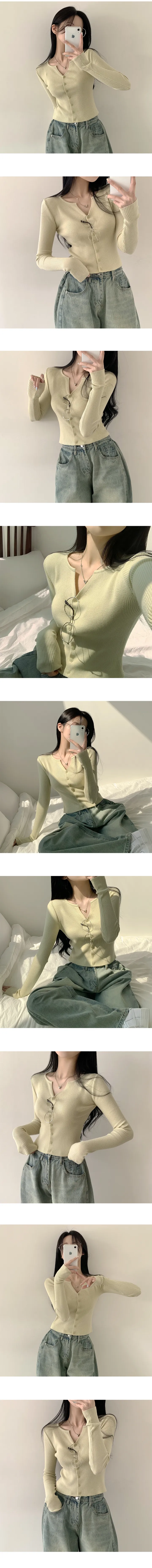 [말라보이는~/부드러워요] 기분 좋은 핏감, 골지 슬림핏 크롭 긴팔 니트가디건 (8color) 상세 이미지 7