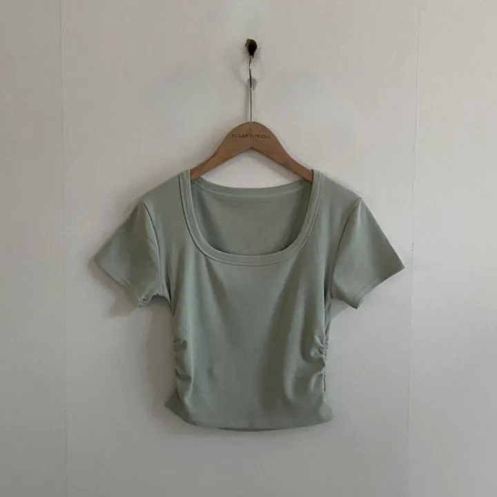 [파스텔🤍/MADE] 보장된핏, 옆셔링 스퀘어넥 반팔 크롭티셔츠 - 8color 상세 이미지 55