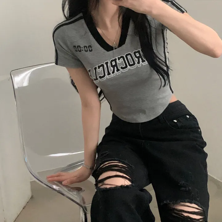 [찐만족도100%🤍] 블록코어 져지 배색 레터링 스트릿 크롭 반팔티셔츠 - 6color 상세 이미지 39