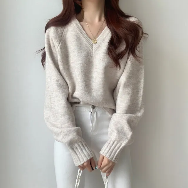 [ 무조건 소장 추천! 인기만점 ] 데일리 루즈핏 V넥 니트 상세 이미지 18