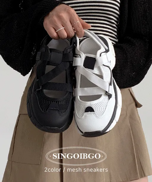 ◈단독◈저가비교불가◈어글리 메쉬 샌들 스니커즈 운동화 쪼리 스포티 통굽 찍찍이 벨크로 ds-0449