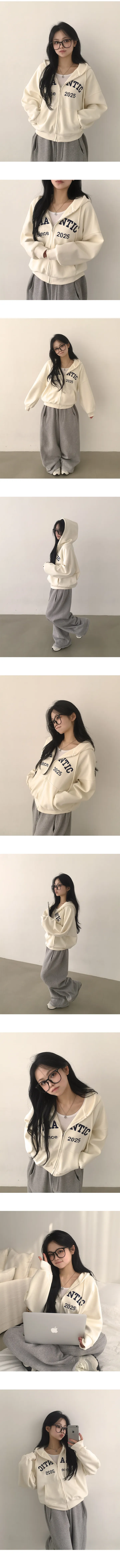 [고퀄,자수포인트!/귀여운아방핏] 예쁨보장, 데일리 레터링 자수 아방핏 박시 후드집업 (6color) 상세 이미지 2