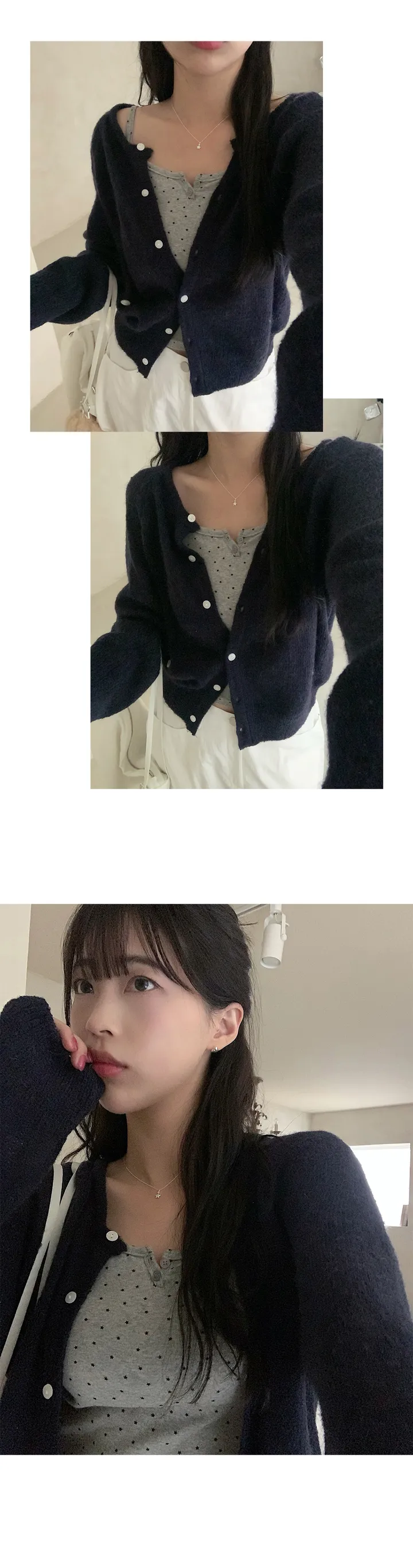 당일/봄가디건🌸 [here you] 퍼지 모헤어 cardigan - 5color (벚꽃룩/울가디건/모헤어니트/나들이룩/봄니트) 상세 이미지 52