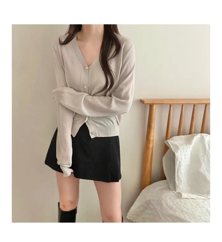 브이넥 긴팔가디건 11color 상세 이미지 24