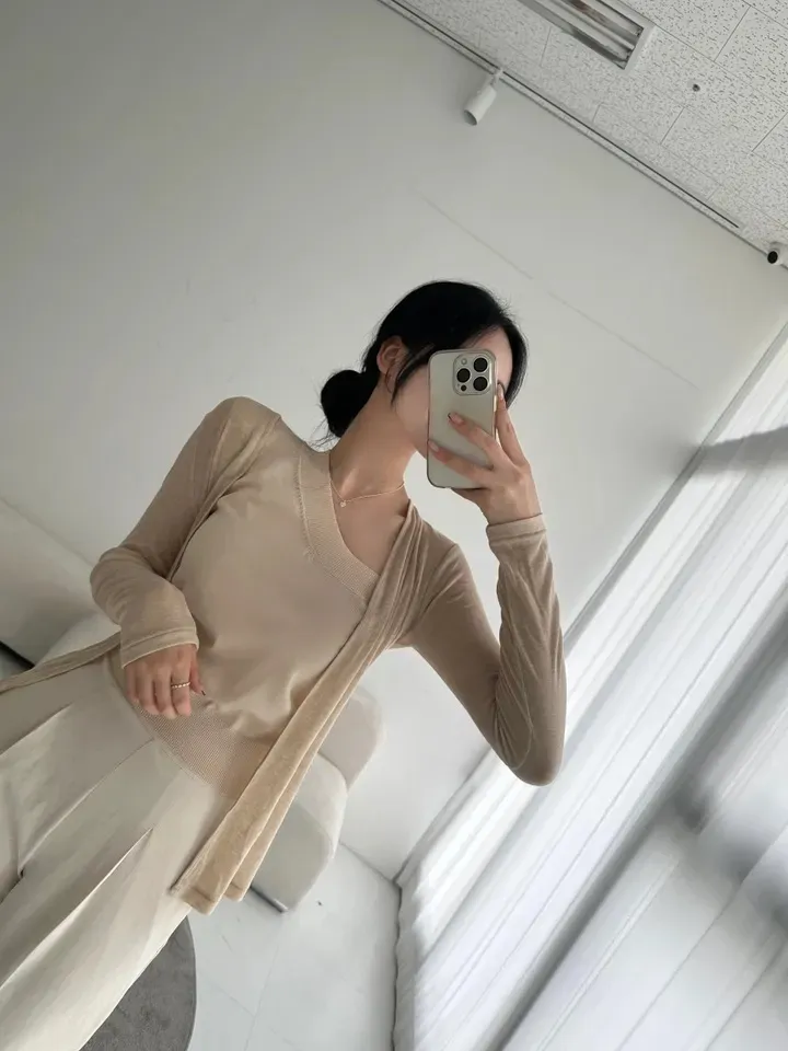 롱브 여리 시스루 가디건 상세 이미지 2