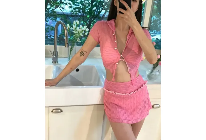 *원가이하세일* 커버업 수영복 비키니세트 스윔웨어 4피스수영복 4피스비키니 빅사이즈모노키니 빅사이즈수영복 커버업비키니 모노키니 원피스수영복 여름 휴양지룩 수영복세트 상세 이미지 86