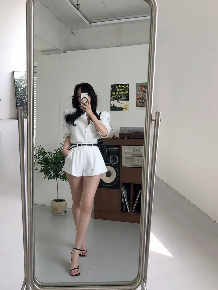 [투피스set]오버 자켓 팬츠 세트 점프수트 상세 이미지 5