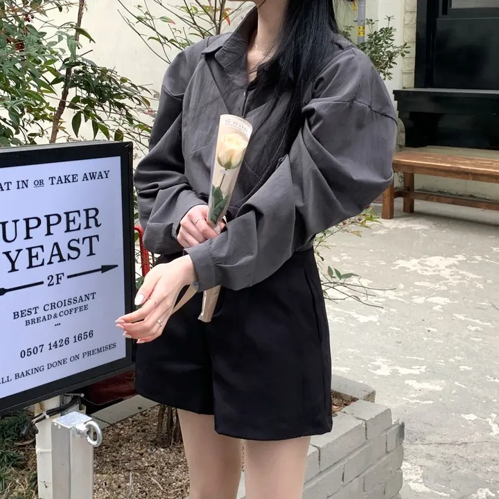 [set🖤/기장조절/데이트룩] 셔츠ops+뷔스티에ops 투피스 레이어드 세트set 상세 이미지 60