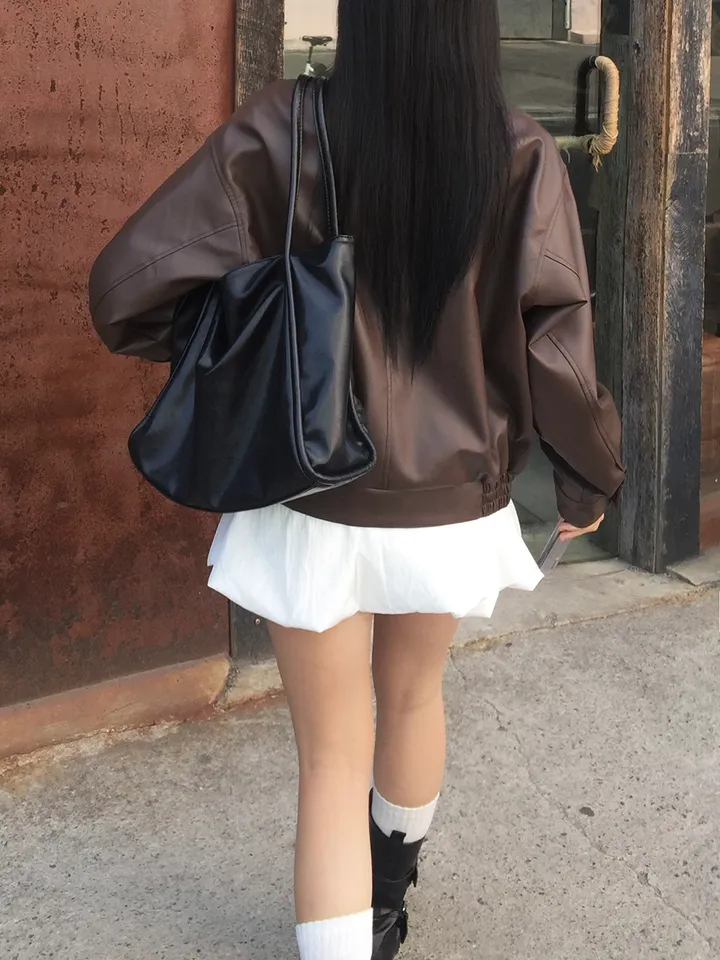 *아방졸귀핏* 오버핏 루즈핏 라이더 자켓 레더 자켓 레더 점퍼 라이더 점퍼 상세 이미지 2