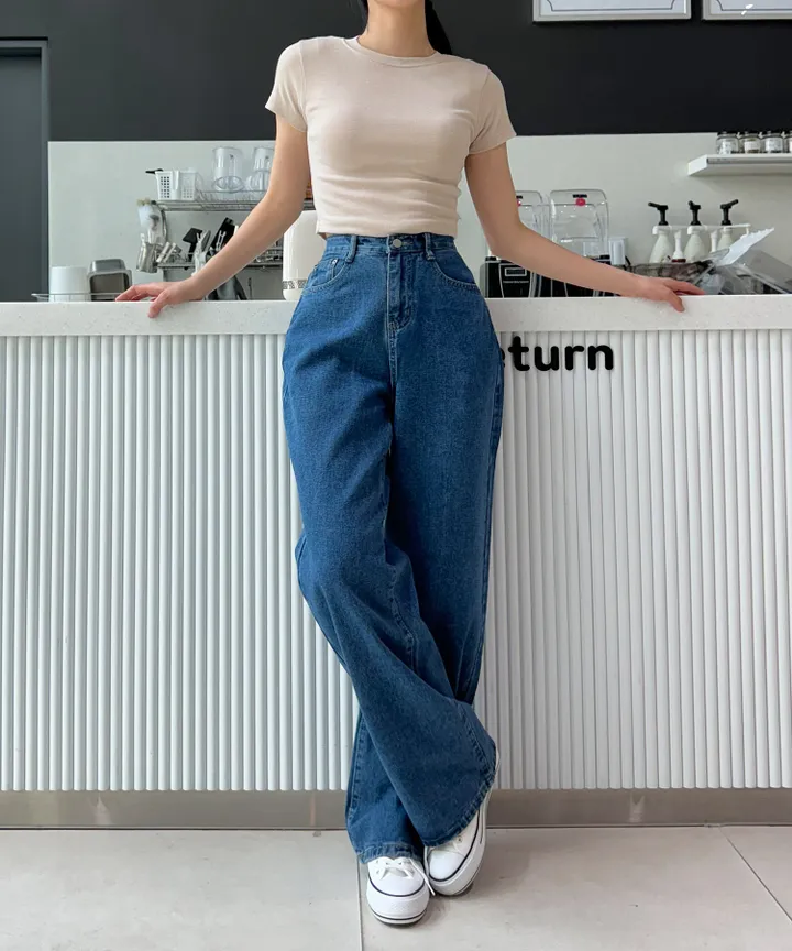 [3단기장/~2XL/6color/핫아이템]노수선와이드기획데님팬츠 상세 이미지 68