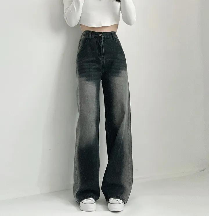 빠른출고🚀특가💗핏/색감깡패❣ 워싱 빈티지 데님 뒷밴딩 와이드 팬츠 3color 상세 이미지 10