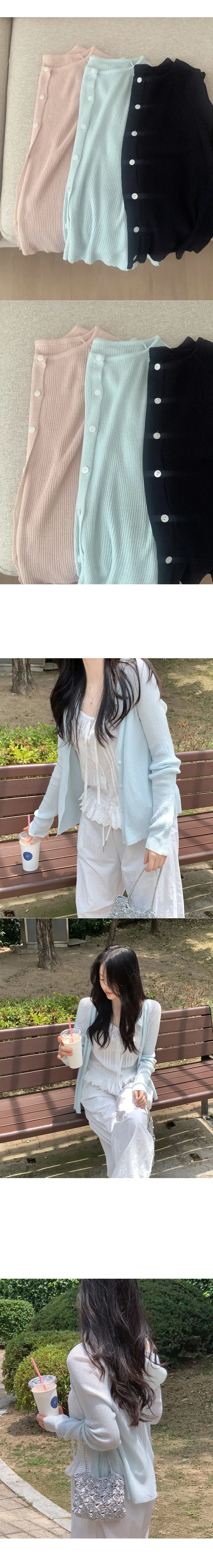 3000장돌파🎉 르라브 파스텔 쿨링 래글런 여리핏 긴팔 니트 가디건 (4color) 간절기/봄옷/간절기가디건/봄가디건/여름가디건/여름옷/여름 상세 이미지 3