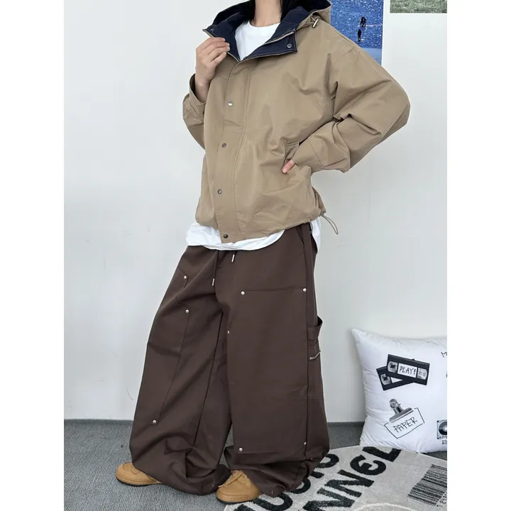 [UNISEX]라코 컬러 배색 포인트 빈티지 후드 야상 점퍼 자켓(3color) 상세 이미지 25