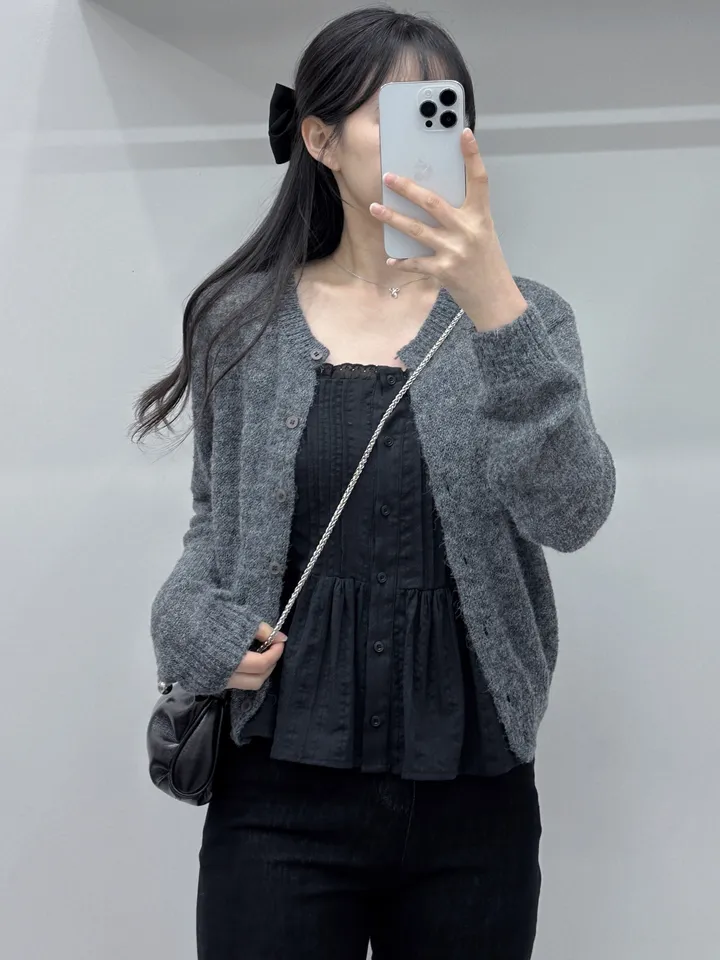 [여리핏/주문폭주] 뽀용 파스텔 라운드 알파카 니트 가디건/ 알파카가디건 여리가디건 봄가디건 간절기가디건 핑크가디건 청순여리 봄옷 레이어드 루즈핏가디건 얇은가디건 핑크가디건 상세 이미지 29