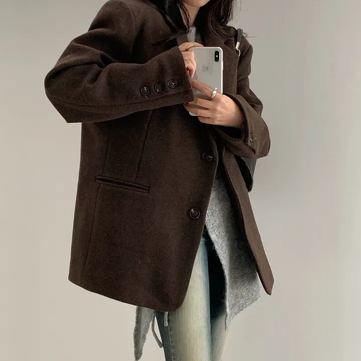 [wool100%/브랜드공정]  윈터 싱글 투버튼 카라 리얼 울 자켓 블레이저 - jk 상세 이미지 85
