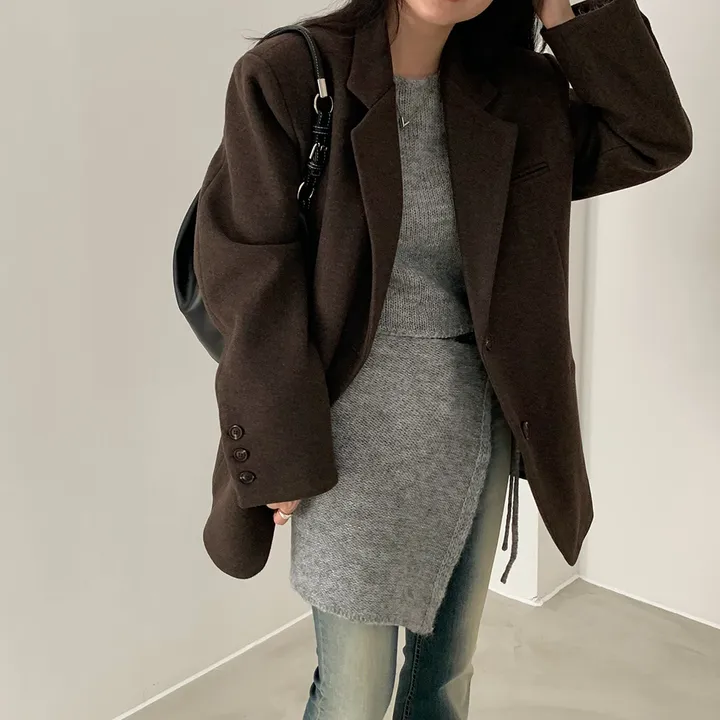 [wool100%/브랜드공정]  윈터 싱글 투버튼 카라 리얼 울 자켓 블레이저 - jk 상세 이미지 75